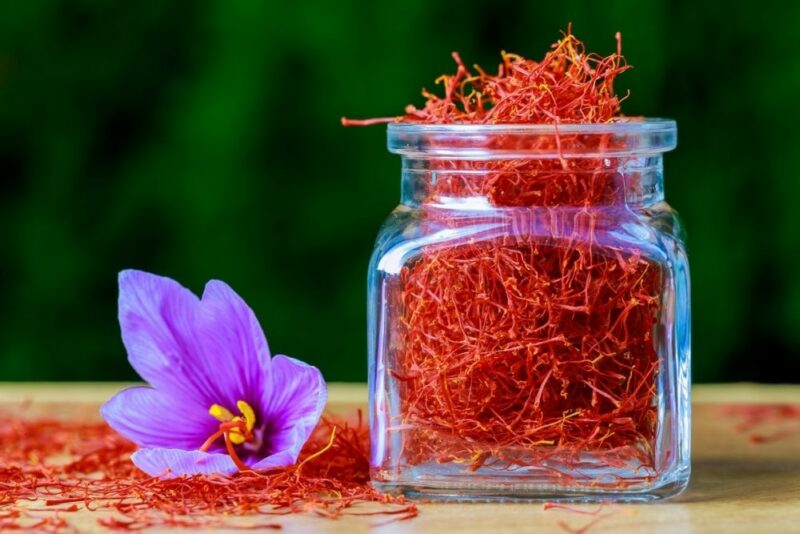 Saffron - A Versatile Medicinal Herb and Culinary Spice, image of saffron in a bottle