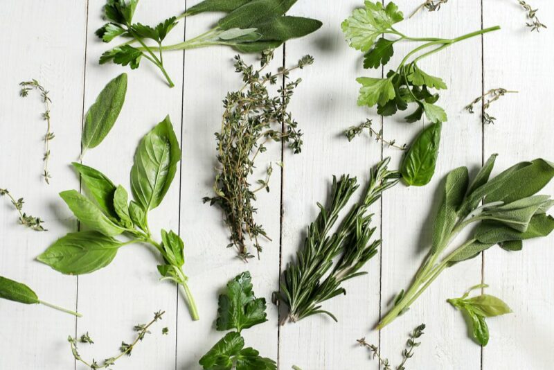 Variety of herbs