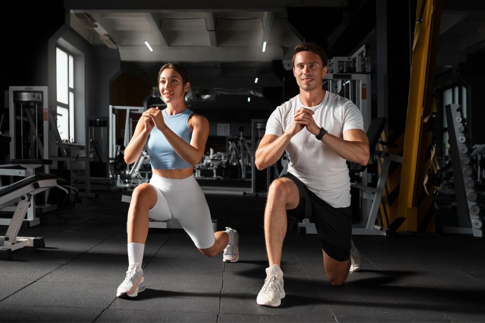 HITT to be Fit, image of two people doing HITT workout.